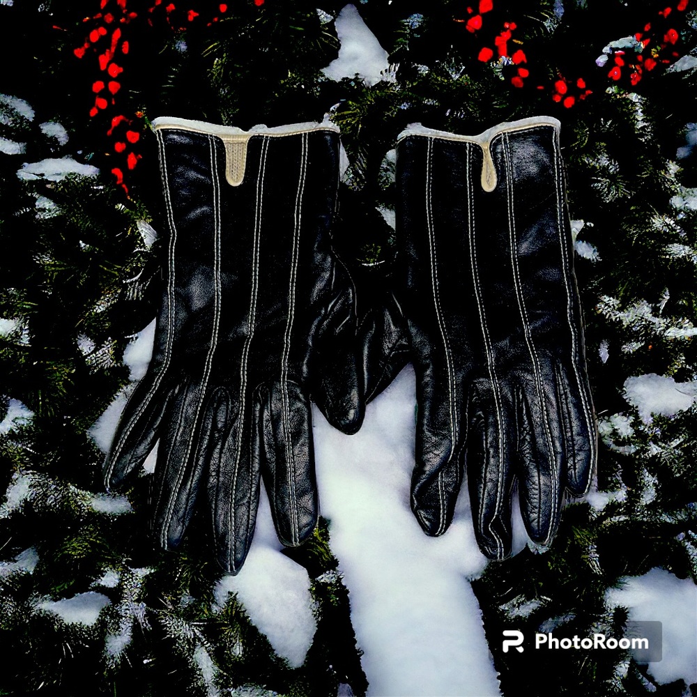 Genuine leather designer leather gloves size xl good condition